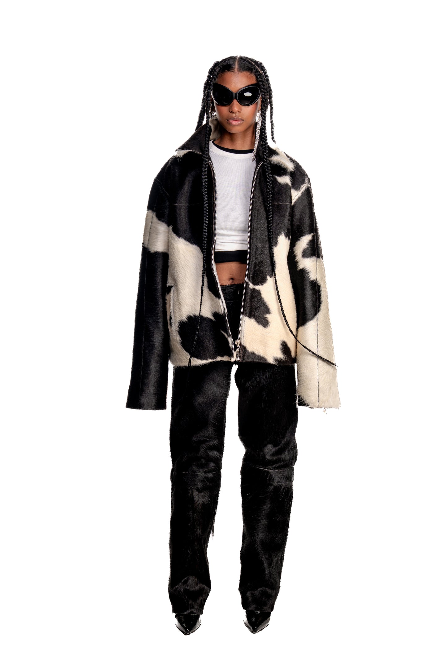 Black and White Cowhide Jacket