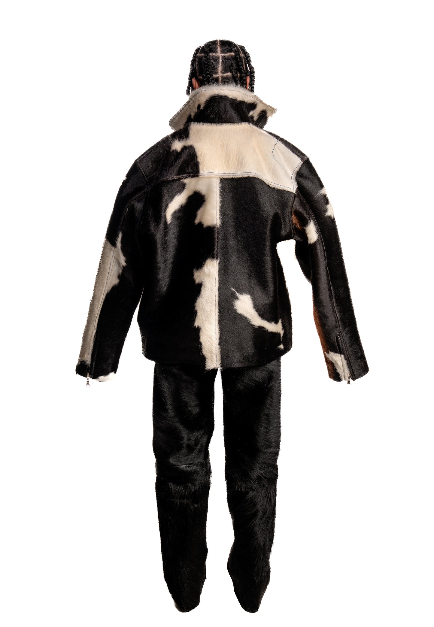 Black and White Cowhide Jacket