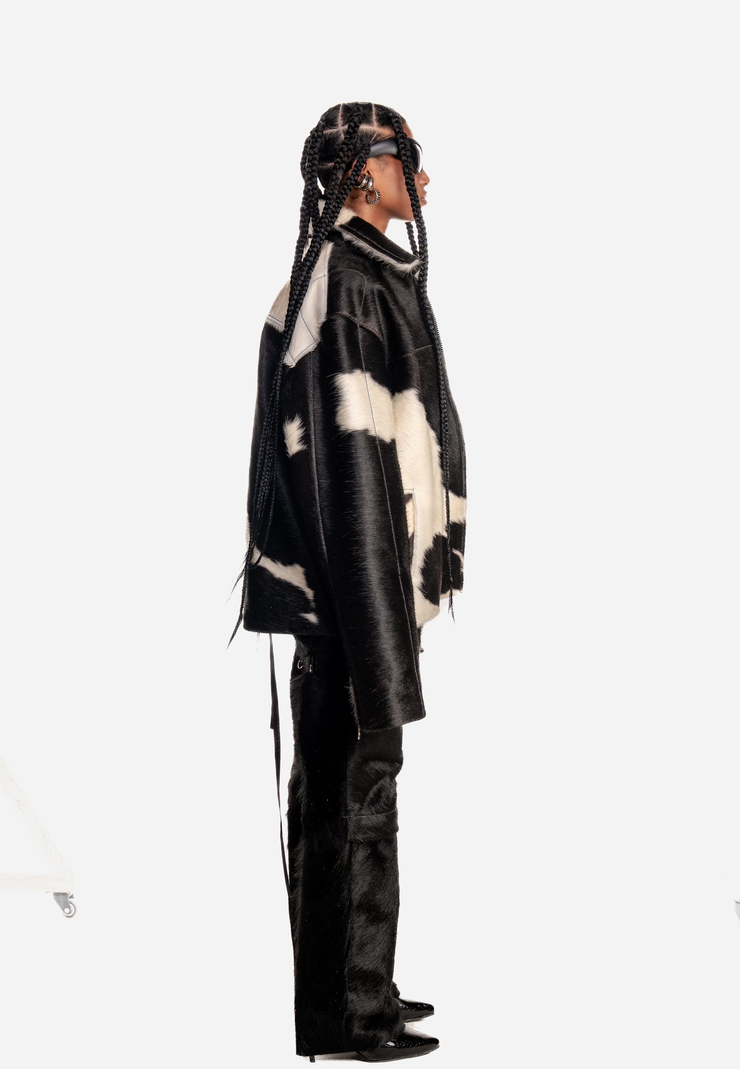 Black and White Cowhide Jacket